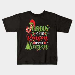 Christian Jesus The Reason Christmas Stocking Stuffer Kids T-Shirt